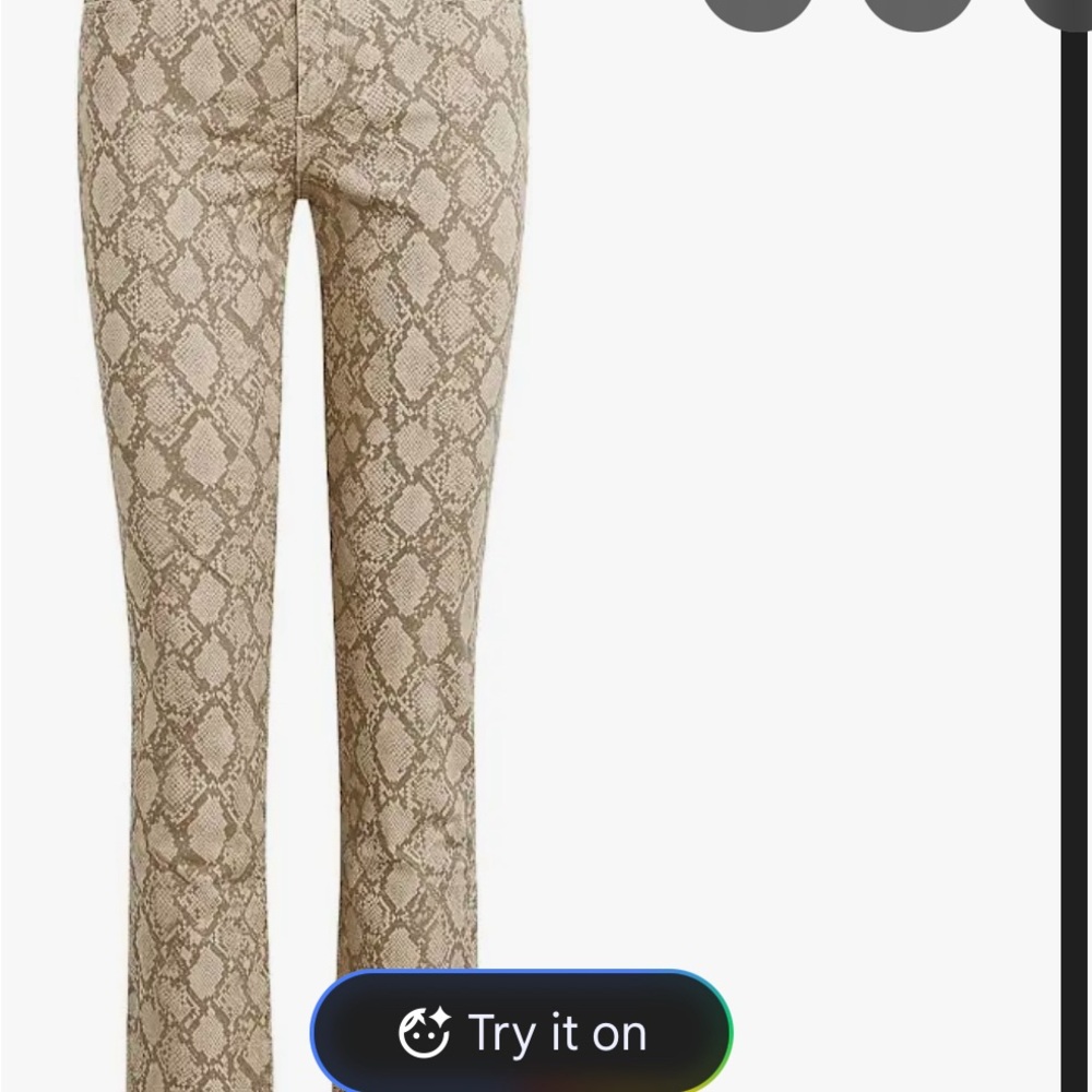Joe's Jeans Beige Vesper Snake Print Pants Jeans 🆕